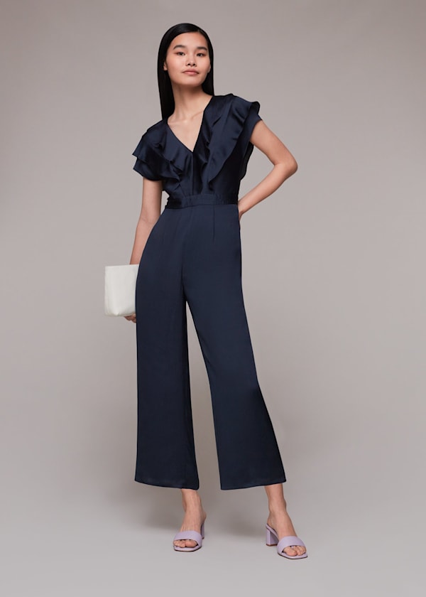 Smart navy jumpsuit hotsell