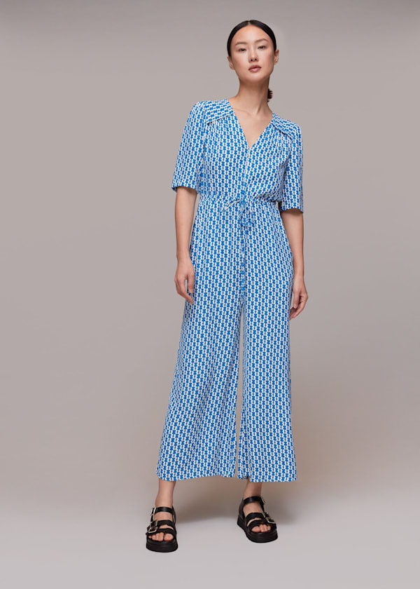 Blue Vertical Stack Jumpsuit
