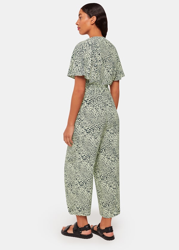 Yellow Diagonal Leopard Jumpsuit