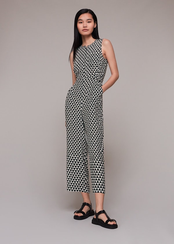 Triangle Checkerboard Jumpsuit