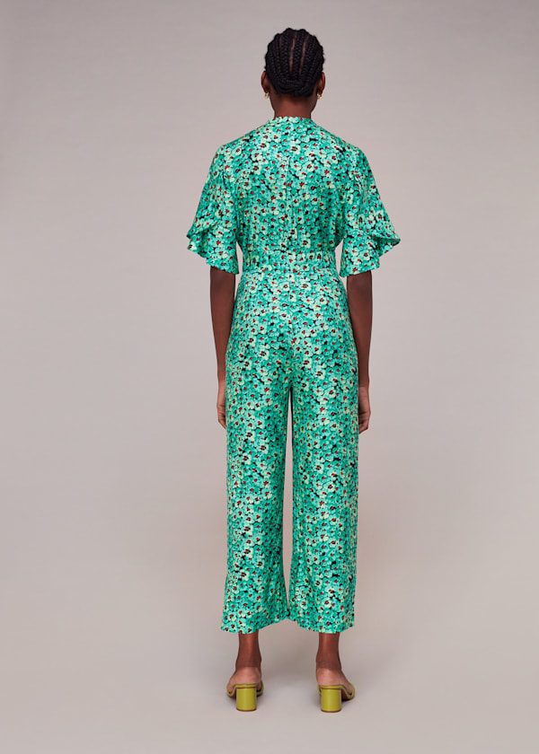 Green Pansy Meadow Jumpsuit