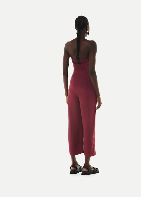 Burgundy Bandeau Jumpsuit
