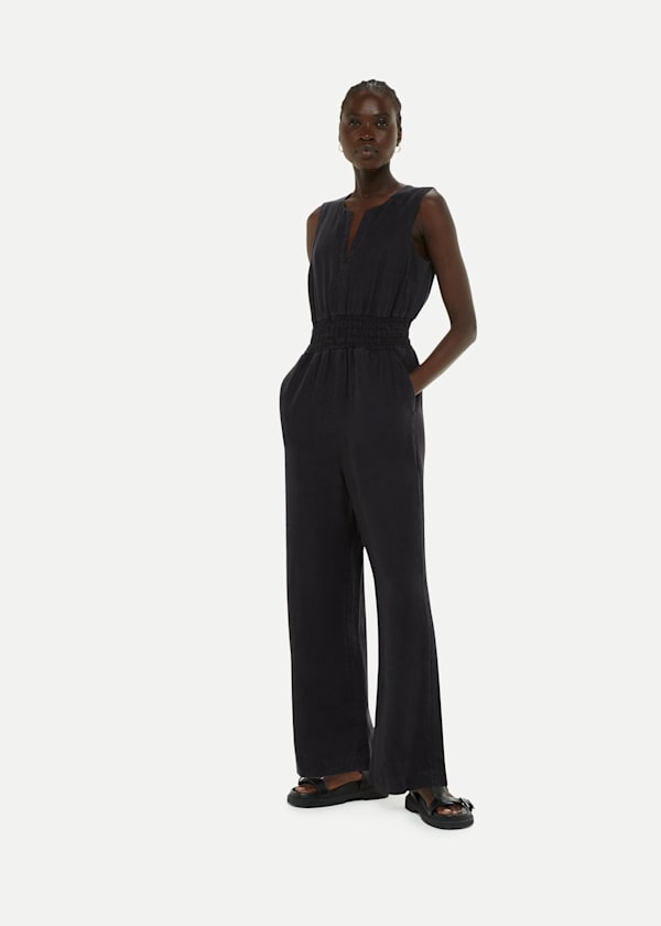 Black Petite Danny Linen Jumpsuit