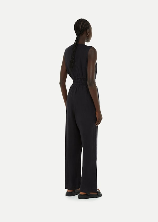 Black Petite Danny Linen Jumpsuit