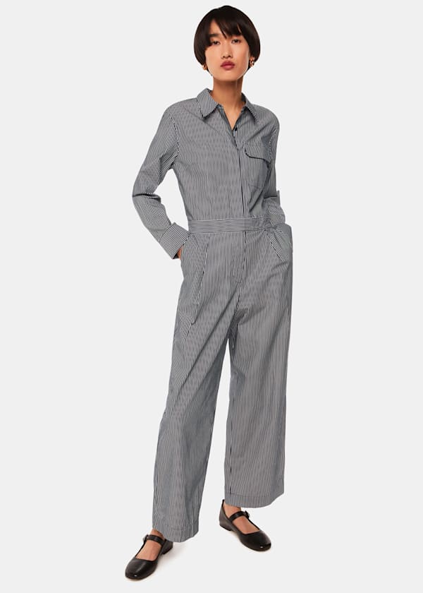 Black Julia Stripe Boilersuit