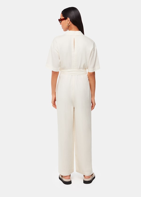 Ivory Giulia Linen Mix Jumpsuit