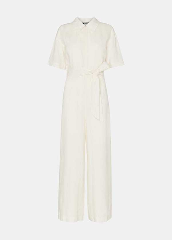 Ivory Giulia Linen Mix Jumpsuit