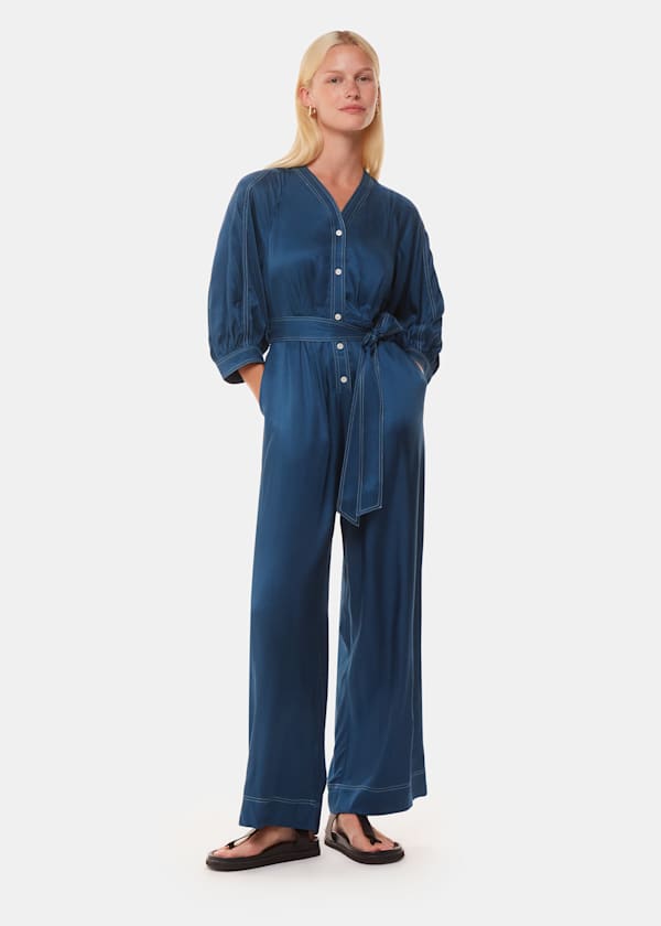 Blue Mabel Topstitch Jumpsuit
