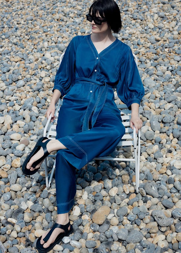 Blue Mabel Topstitch Jumpsuit