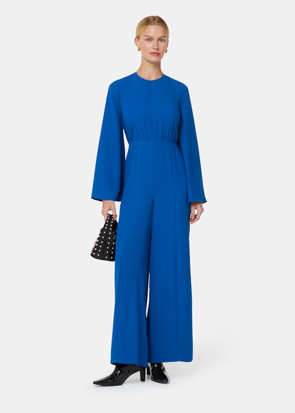 Blue Bonnie Gathered Jumpsuit