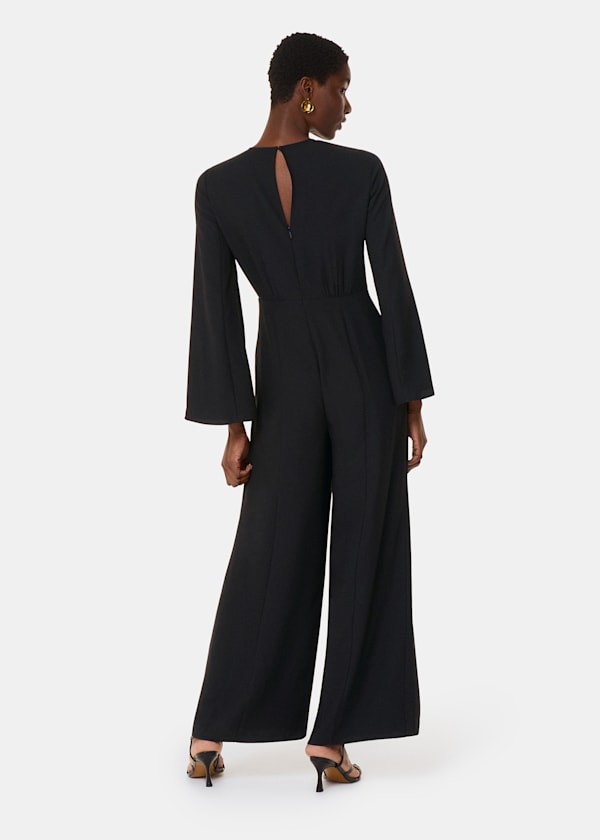 Black Bonnie Gathered Jumpsuit