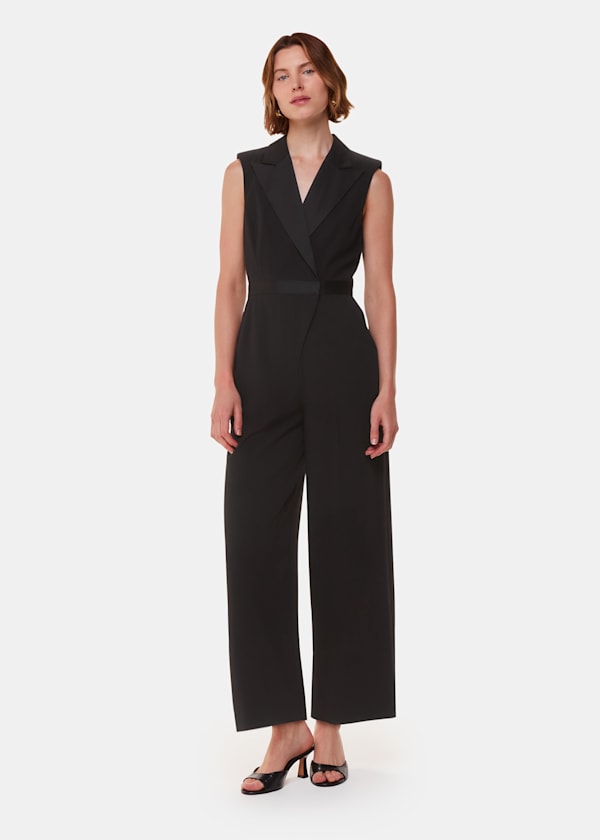 Black Edie Tuxedo Jumpsuit