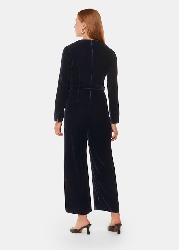 Navy Elora Velvet Jumpsuit