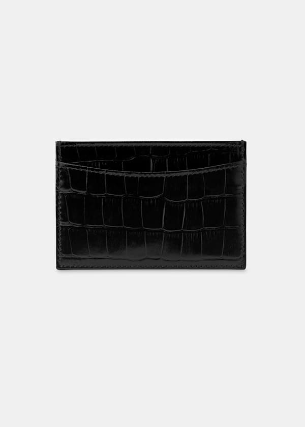 Black Shiny Croc Card Holder