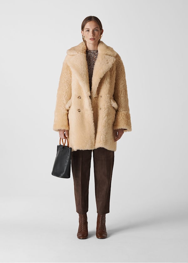 Ivory Borg Sheepskin Coat