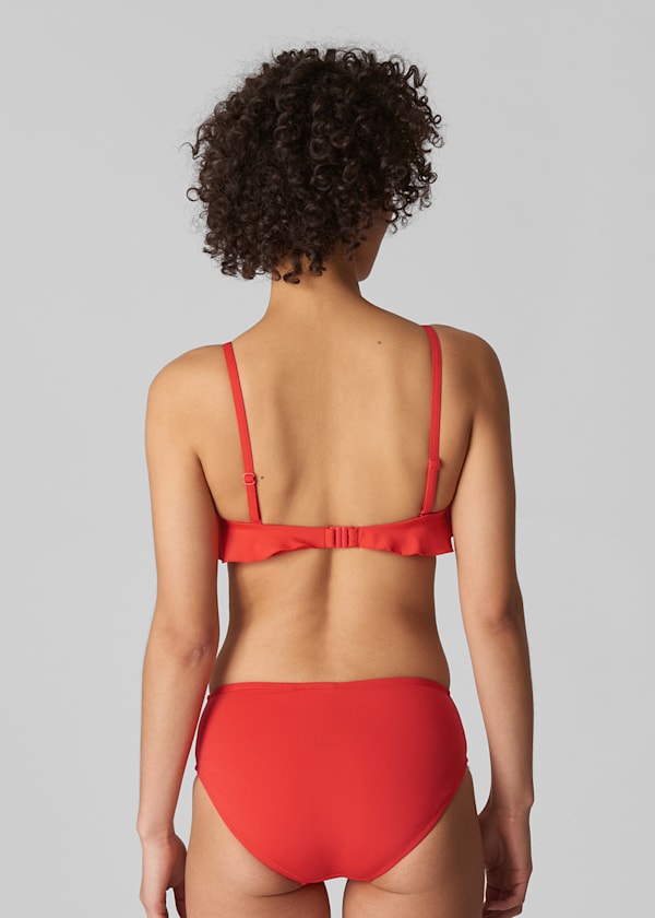 Red Cali Frill Bikini Top