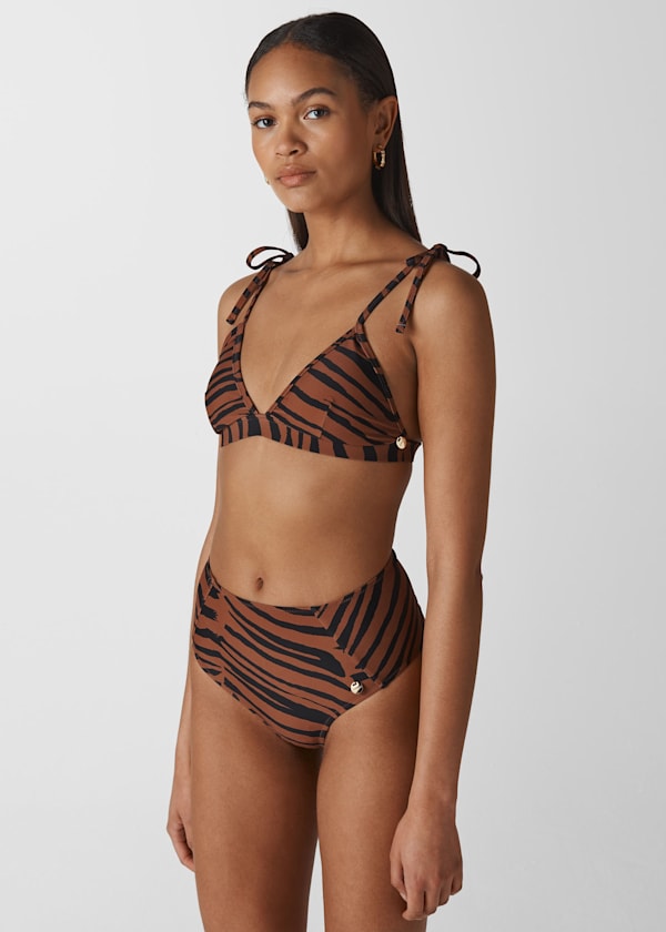 Multicolour Zebra Print Bikini Top