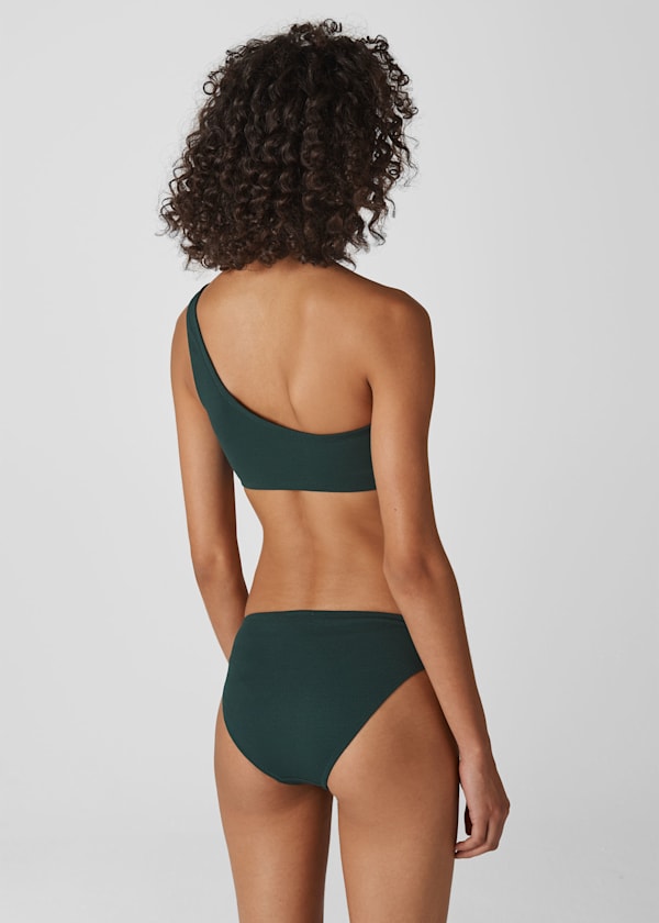 Dark Green Tort Ring One Shoulder Top