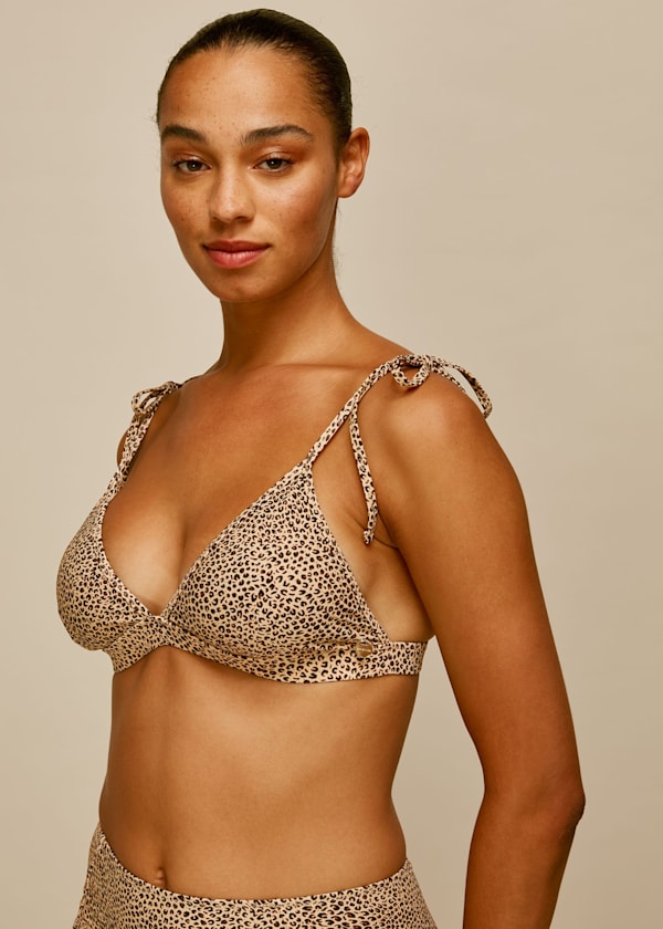 Mini Leopard Print Bikini Top