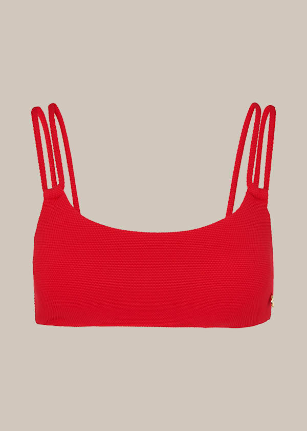 Red Double Strap Bikini Top