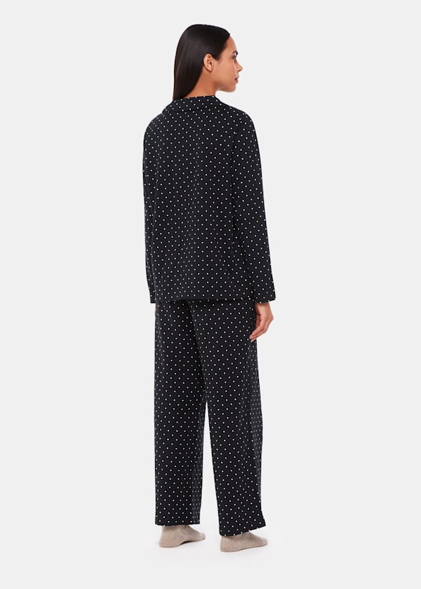 Black Spot Print Pyjama Set