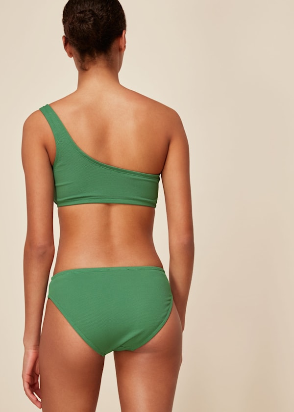 Green Textured Bikini Bottom
