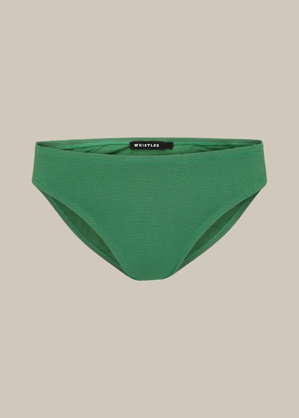 Green Textured Bikini Bottom