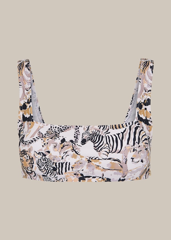 Safari Print Bikini Top
