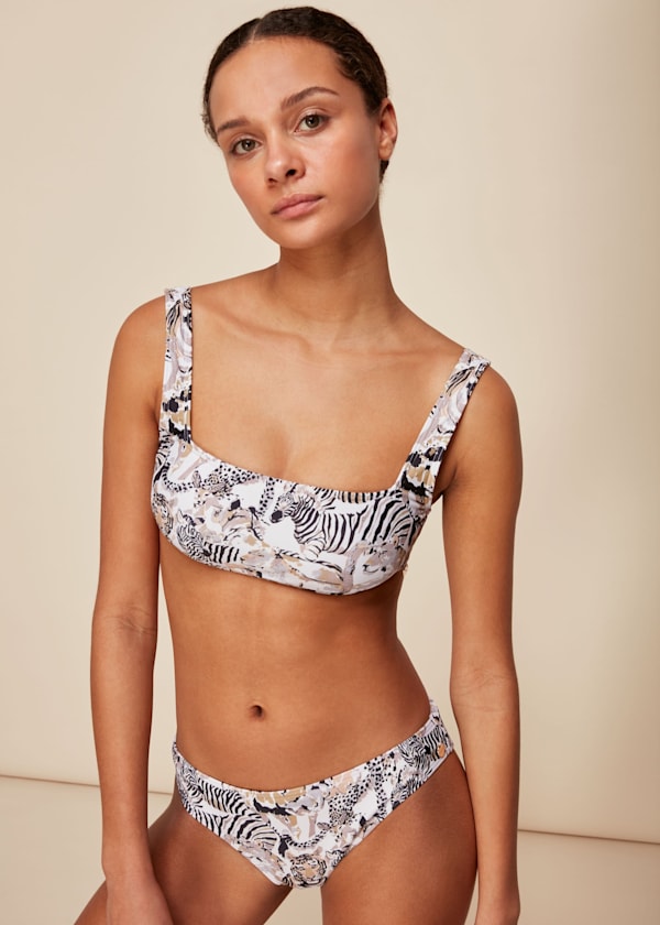 Multicolour Safari Print Bikini Bottom