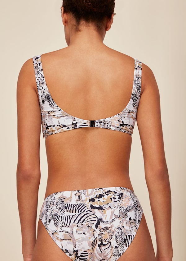 Multicolour Safari Print Bikini Bottom