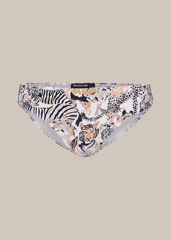 Multicolour Safari Print Bikini Bottom