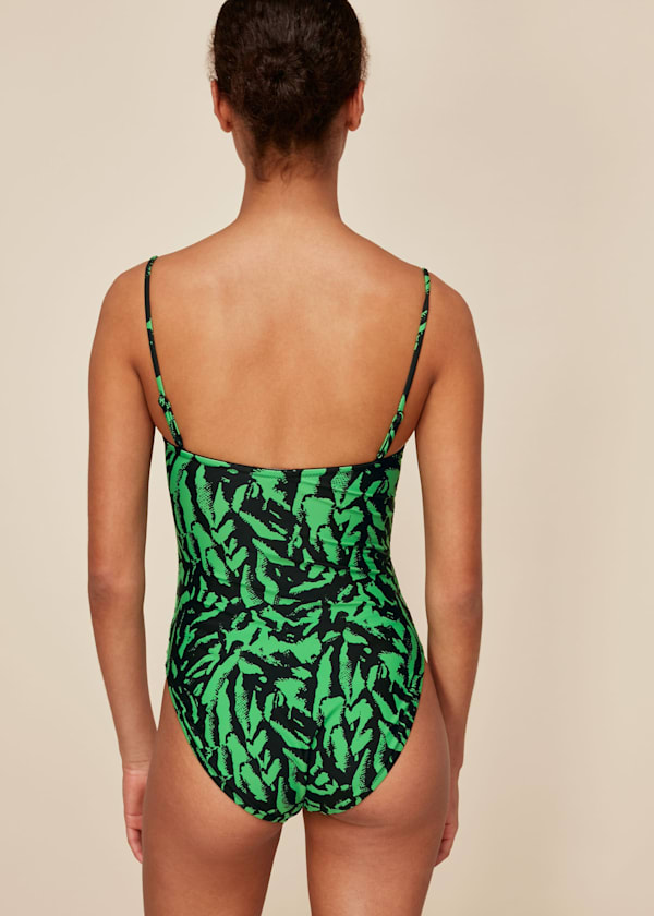 Green Tiger Animal Print Swimsuit