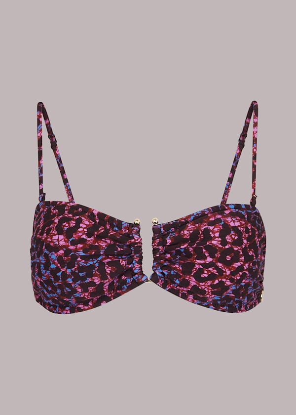 Pink Animal Printed Bikini Top
