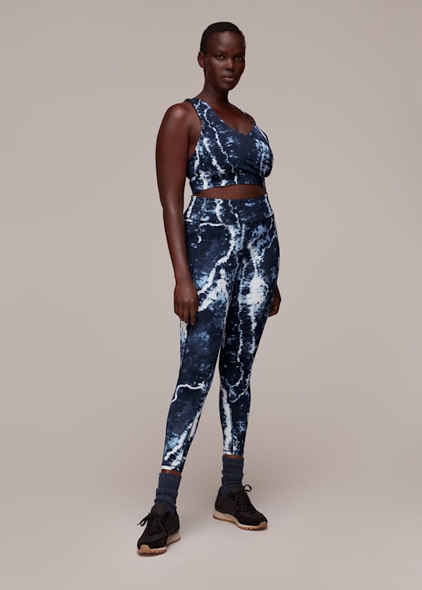 Blue Tie Dye Sports Bra