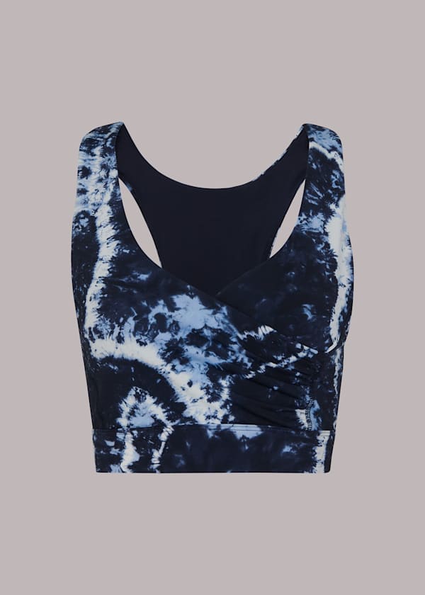 Blue Tie Dye Sports Bra