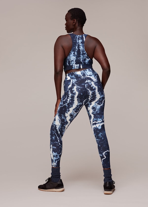Blue Tie Dye Sports Legging