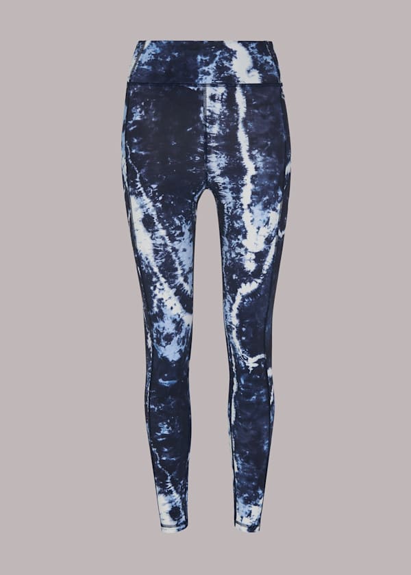 Blue Tie Dye Sports Legging