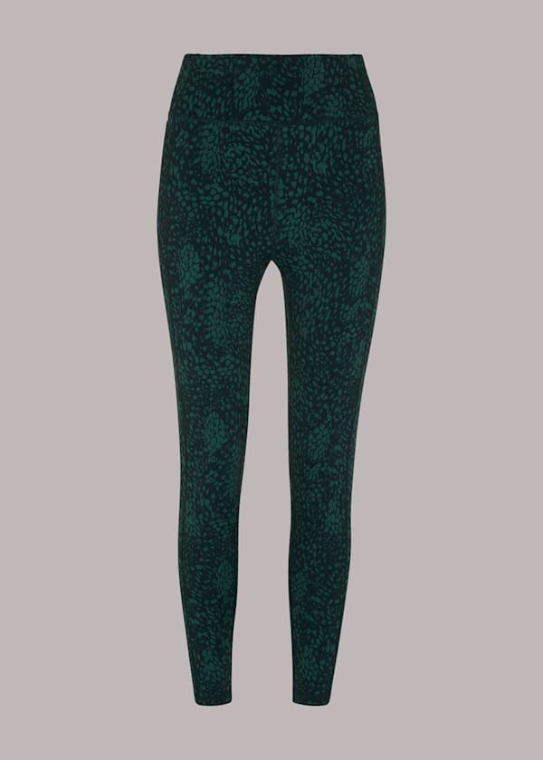 Green Animal Print Sports Legging