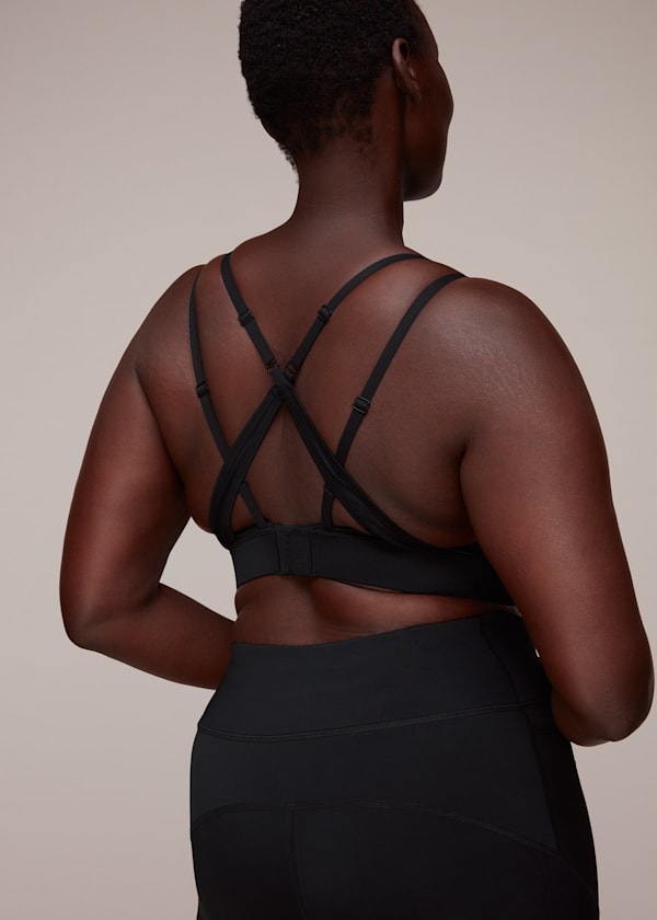 Black Square Neck Sports Bra
