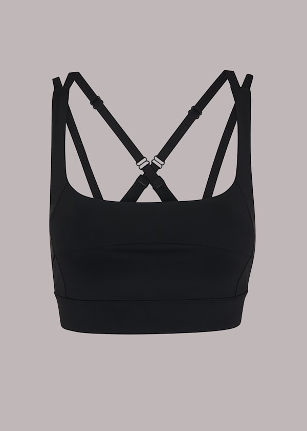 Black Square Neck Sports Bra