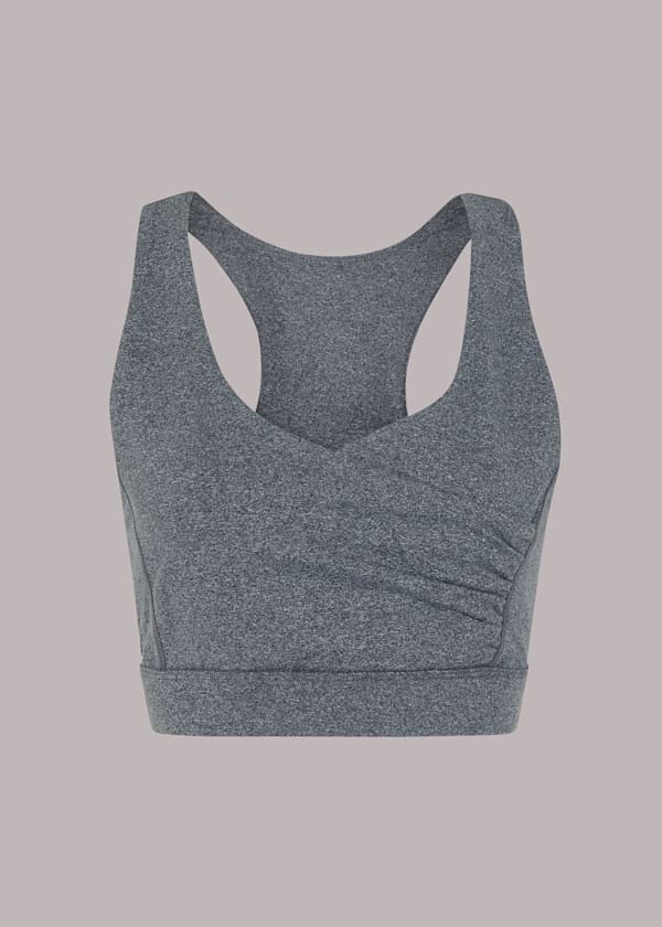 Grey Wrap Sports Top