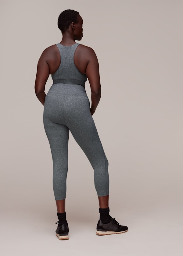 Grey Wrap Cropped Sports Legging