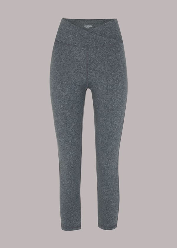 Grey Wrap Cropped Sports Legging