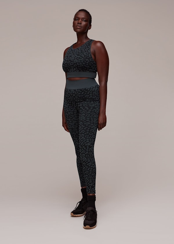Black Animal Seamless Sports Bra