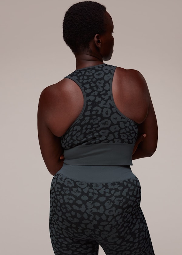 Black Animal Seamless Sports Bra