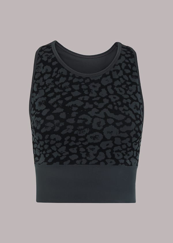 Black Animal Seamless Sports Bra