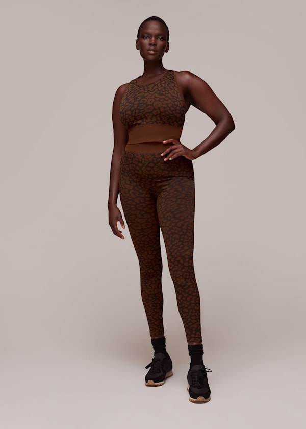Brown Animal Seamless Sports Bra