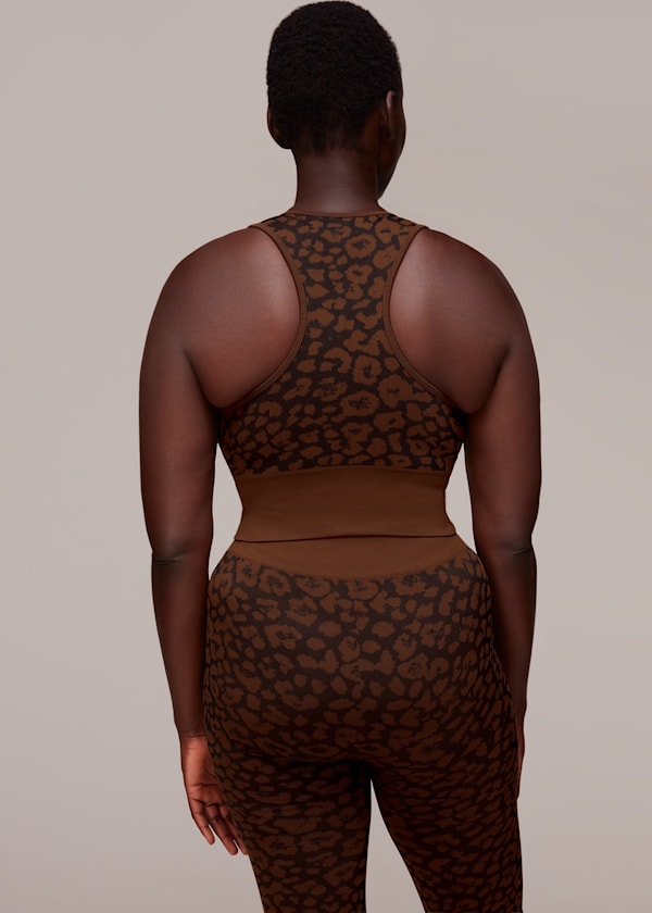 Brown Animal Seamless Sports Bra