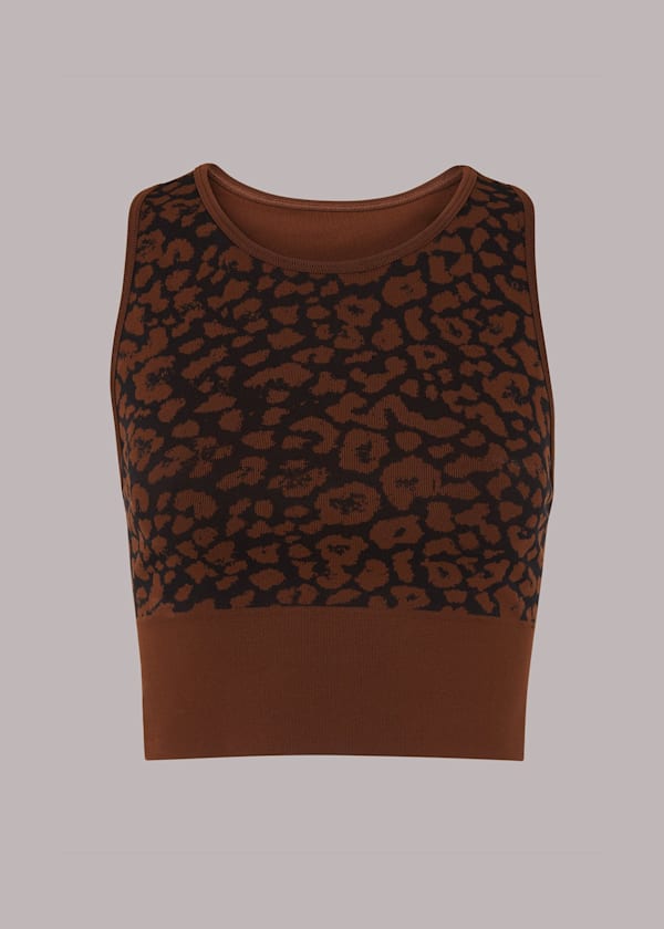 Brown Animal Seamless Sports Bra