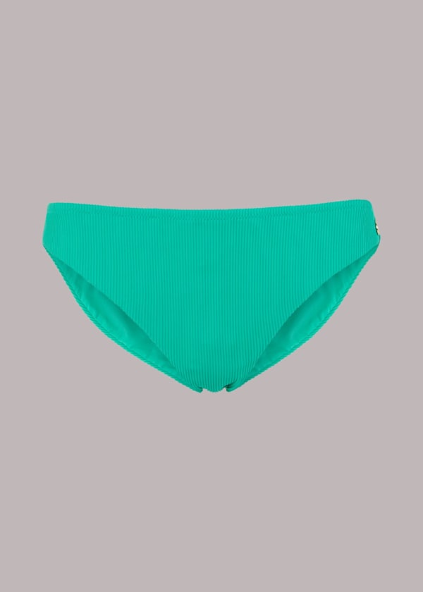Green Ribbed Bikini Bottom